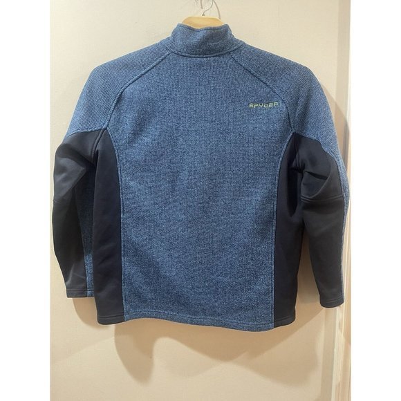 Spyder Sweater Adult XXL Blue Neon Quarter Zip Outdoors Jacket Coat Mens - Picture 3 of 9